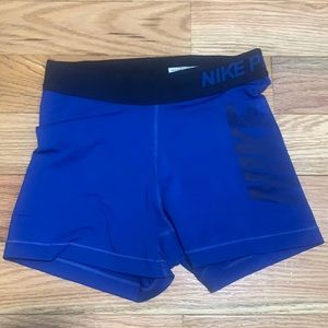 Womens Blue Nike Pro Shorts